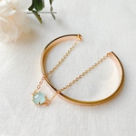 glass chanel stone gold 2連バングル ミント