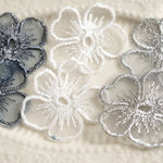 New！６枚★刺繍フラワー　タッセルなどに