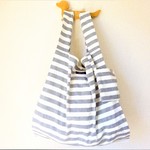 レジ袋型エコバッグ（特大）◎洋服用◎収納袋付き◎ボーダー◎大容量◎