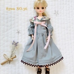 【送料無料】リカちゃんサイズ服　セーラーワンピース（ピンクリボン）