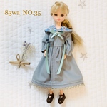 【送料無料】リカちゃんサイズ服　セーラーワンピース（緑リボン）