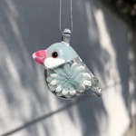 ことのは文鳥 グレー ガラスペンダント
