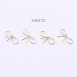 M3570 30個 チャームパーツ リボン14X25mmゴールド 3x【10ヶ】
