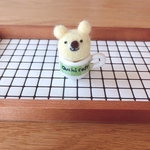 ꫛꫀꪝ✧‧˚ほのぼのくまさんのouchi cafe𖠚ᐝ（レモンイエロー色のくまさん✩ミニミニカップ白）