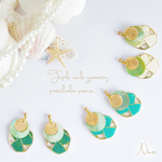 シェル×gold green✳︎geometryピアスorイヤリング✳︎*.ﾟ