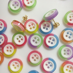 再販 カラフルドロップボタンピアス イヤリング