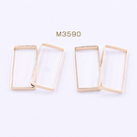 M3590 30個 フレームパーツ 長方形 15×25mm  ゴールド 3X【10ヶ】