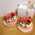 いちごorかぼちゃのフラワーケーキ