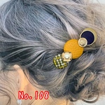 【在庫処分】No.108  大人可愛いボタン・カボション  バレッタ