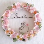 ころりんハリネズミのSmileお花見リース