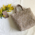 再販♩タンバリン ベージュでハンドバッグ✨ ミナペルホネンの生地を使用して