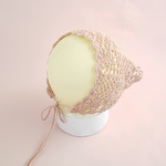 レース編みのバブーシュカ　くすみピンク　ande.nutteru/アンデヌッテル