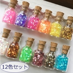 激安！12色セット/ボトル入りヘキサゴンホログラム・封入・トッピング／型番35（12色セット）