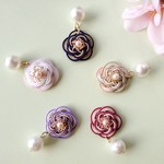 シンプルにキメたい時の花パールの水引耳飾り~5Color~