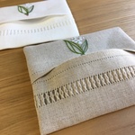 鈴蘭の手刺繍｜リネンポケットティッシュケース
