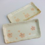 さくら　手描き　長皿２枚組　限定１