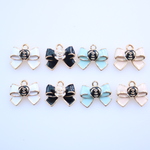 【2個×4種=計8個】カメリア リボンチャーム パーツ 素材 ハンドメイド 部品 