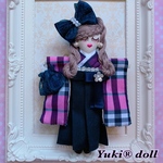 ピンク×紺のタータンチェック❤︎ルルベちゃん❤︎（送料無料）