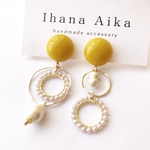 ☆SALE☆《pierce》【yellow】pearl asymmetry pierce