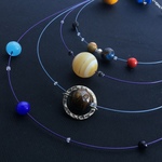 太陽系　九つの惑星ネックレス　青&紫ワイヤー②