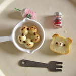 ぱんだちぎりぱんとくまトーストのブローチセット