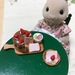 ミニチュア　苺のシフォンケーキセット