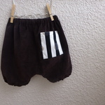 コーデュロイのサルエルかぼちゃパンツ　80㎝～90㎝　ブラウン