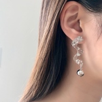 weave (silver) 大ぶりピアス・イヤリング