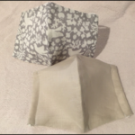 立体ダブルガーゼマスク　自由が丘　チェック＆ストライプ リネン／FIQ 柄生地使用　