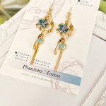 【水色】桜のロングピアス