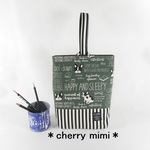 フレンチブルドック柄のシューズ入れ＊受注製作＊