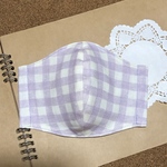 大人用立体ガーゼマスク（紫チェック）