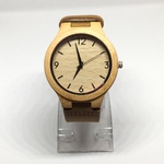 木製腕時計 本革ベルト ーWood Leatherー天然の竹を使用した自然な腕時計