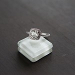 ゴールデンラブラドライト　スクエアCZリング　SILVER925