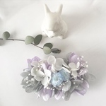 冬のくすみブルー　プリザーブドフラワーのヘアクリップ  ちょっと大きめ