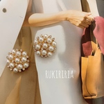 RUKIRIRIA #440 パールピアス  ゴールド 大ぶりピアス 大ぶりイヤリング 