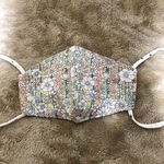 大人用マスク　３３ 布マスク チェック　花柄　×  かぐや姫　ハンドメイド