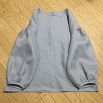 ヨーロッパリネンのブラウス　ライトグレー