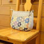 お花畑のカーブポケットのショルダーバッグ＃２ショルダーストラップ無しオプションにて購入可能