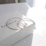 冬に煌めく氷の雫♡ジルコニアのフープピアス＊ノンホールピアス♡上品