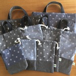 【ookkuu様専用ページ】星柄先染めダンガリー×児島デニム（ヒッコリー）✳︎入園準備品オーダー