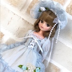 リカちゃんサイズ　22cmドールサイズ　アクア　フローラル　ロリータ
