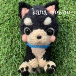 ＊ ふわもこ あみぐるみ ワンちゃん（黒柴）＊