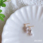 シルバー淡水パールのミニピアス(イヤリング)/サージカルステンレスnonoacs
