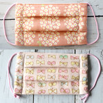 キッズマスク×2枚セット☆お花と蝶々(ピンク)セット☆プリーツ入りで息苦しくない♪