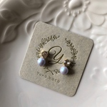 シンプル♡スワロフスキーとクリスタルパールのピアス／イヤリング、ノンホールピアス