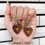 Sun☀︎コンチョ/ハートウッド ピアス