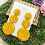 1500円→1200円✩.*˚個性的＊大ぶりビーズ  yellow ピアス