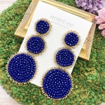 個性的＊大ぶりビーズ  classic blue  ピアス