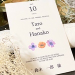 結婚式　席札　メニュー表　フラワー